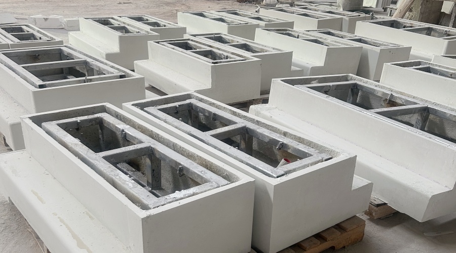 飾紀上品GRC廠家：茂名那霍服務區(qū)GRC坐凳底座工程