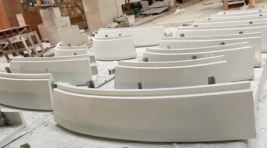 飾紀(jì)上品GRC廠家：海南陵水GRC清水混凝土坐凳工程